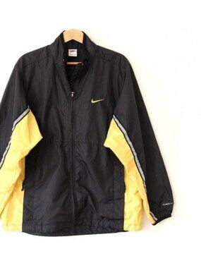 Nike Vintage 90s Windbreaker — Black & Yellow, Size S